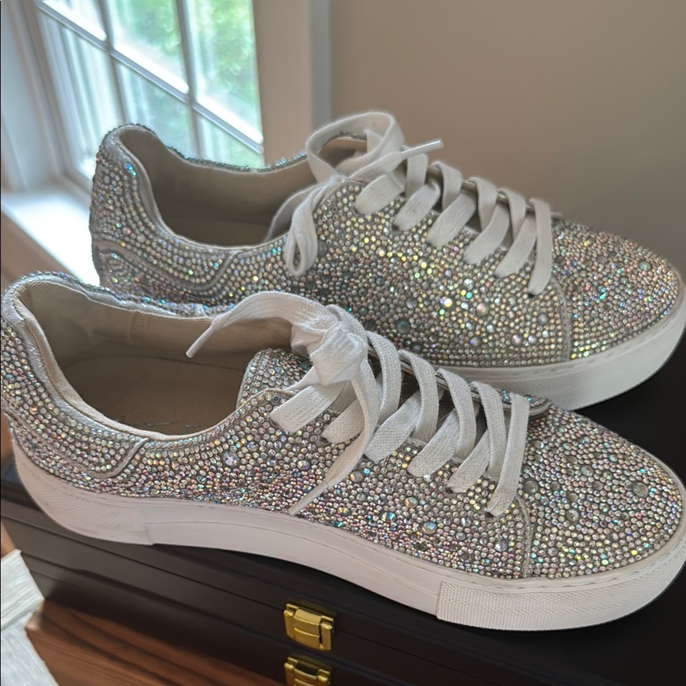 Betsey Johnson Women's Crystal Embellished Sneakers